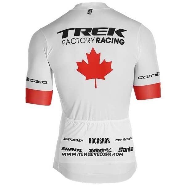2019 Maillot Ciclismo Trek Factory Racing Champion Canada Manches Courtes et Cuissard